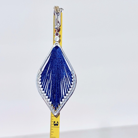 $15 each.. choose any 1 color Silver-Tone &  Colored Fabric Dangle-Earrings. - Picture 5 of 5